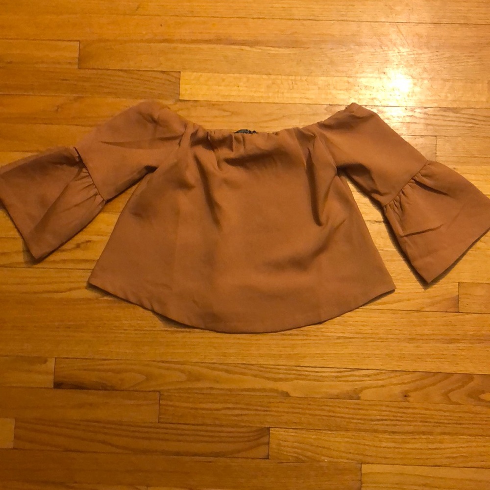 Off the Shoulder Top with Bell Sleeve Detail